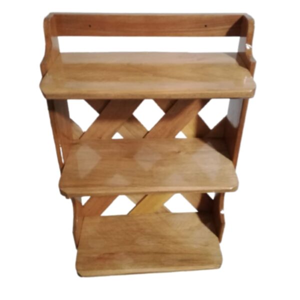 Repisa multiusos ZenWalnut de madera 3 niveles natural - Imagen 3