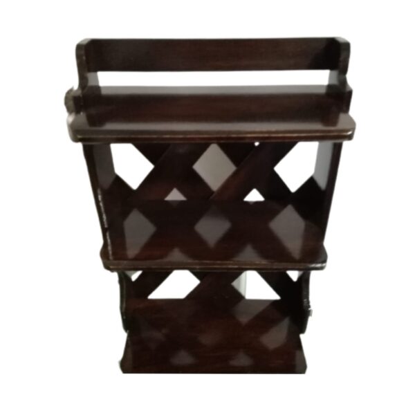 Repisa multiusos ZenWalnut de madera 3 niveles marron - Imagen 3