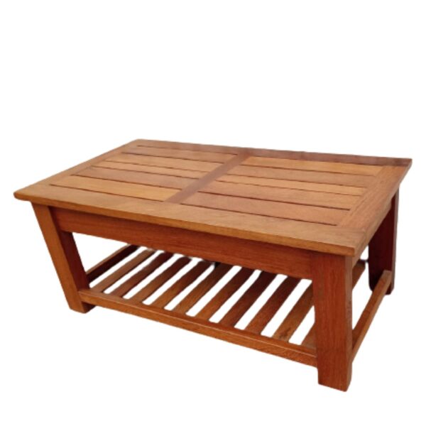 Mesa de centro Paracas en madera para salas y terrazas en color caramelo - Imagen 3