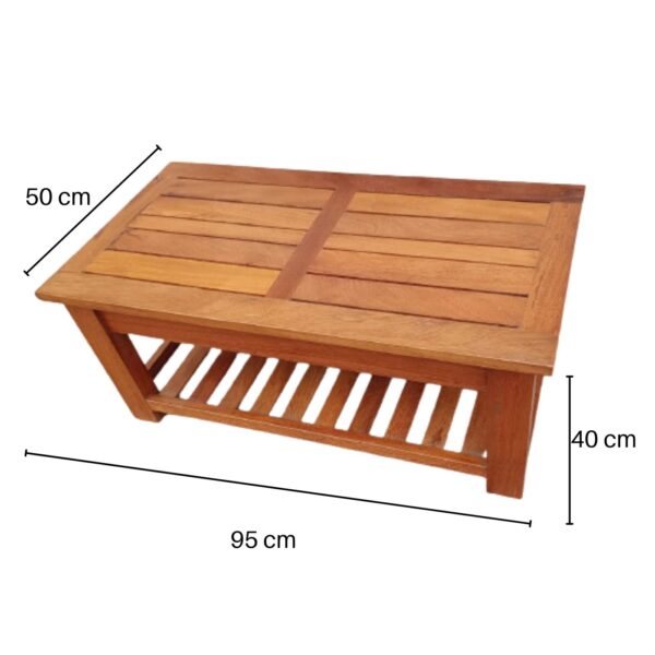 Mesa de centro Paracas en madera para salas y terrazas en color caramelo - Imagen 4
