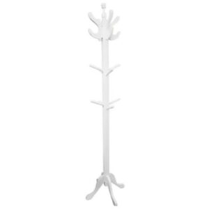 Percheros de Pie Madera Colgador de Ropa en Madera Blanco