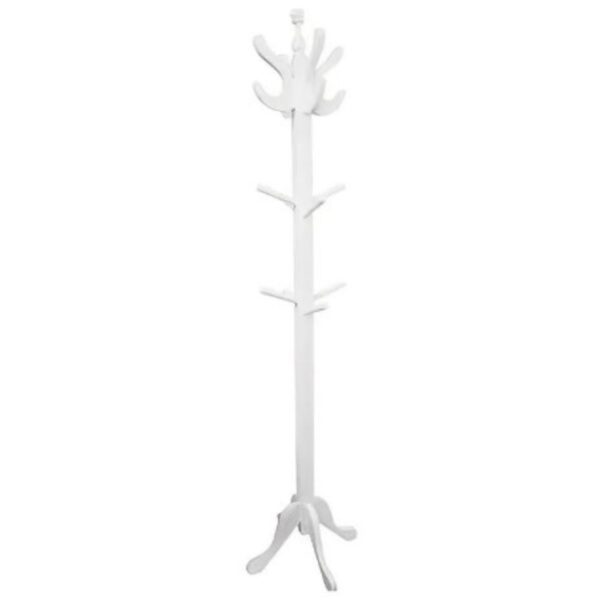Percheros de Pie Madera Colgador de Ropa en Madera Blanco