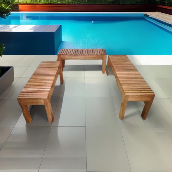 Set de Terraza Banca OMEGA en Madera Tornillo Silla de Terraza Jardin