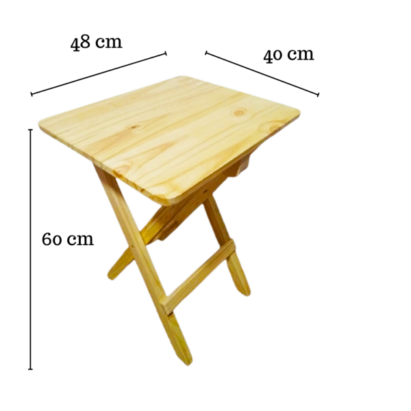 Mesa Auxiliar Multiuso Plegable en madera pino marron - Imagen 4