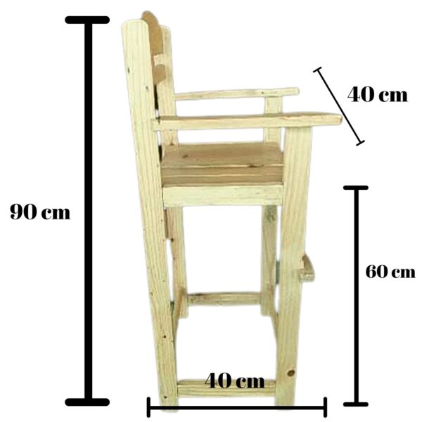 Silla de niños alta para la mesa comedor en natural - Imagen 3
