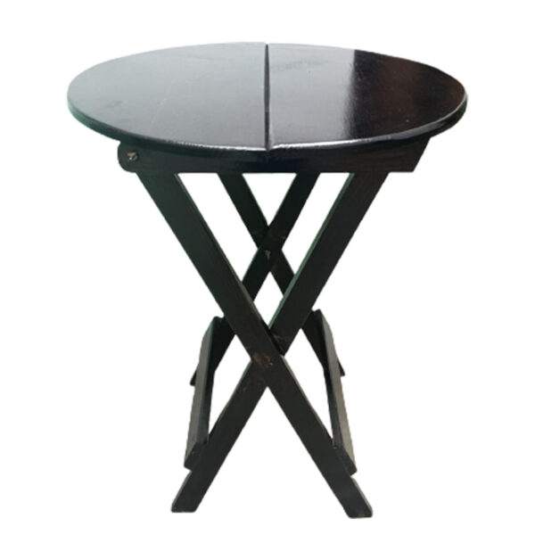 Mesa Plegable Sala O Jardin Woodflex Redondo En  Marron 60X80cm - Imagen 5