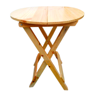 Mesa Plegable Sala O Jardin Woodflex Redonda En Natural 60X80cm