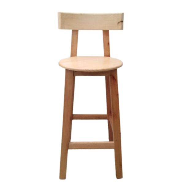 Silla bar alta de madera pino natural laqueada - Imagen 4