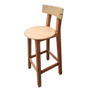 Silla bar alta de madera pino natural laqueada