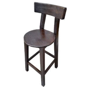 Silla bar alta de madera pino marron