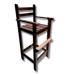 Silla de niños alta para la mesa comedor en marron
