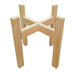 Porta maceceta pedestal de macetas en madera natural Praty