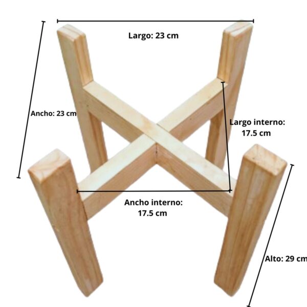 Porta maceceta pedestal de macetas en madera natural Praty - Imagen 4
