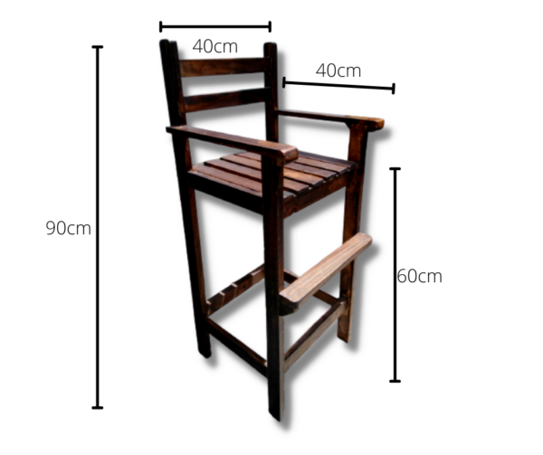 Silla de niños alta para la mesa comedor en marron - Imagen 4