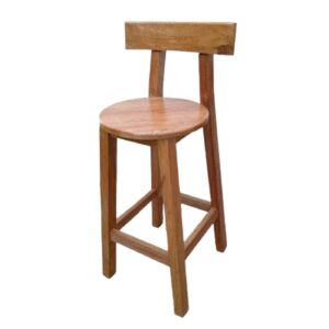 Silla bar alta de madera tornillo caramelo laqueada
