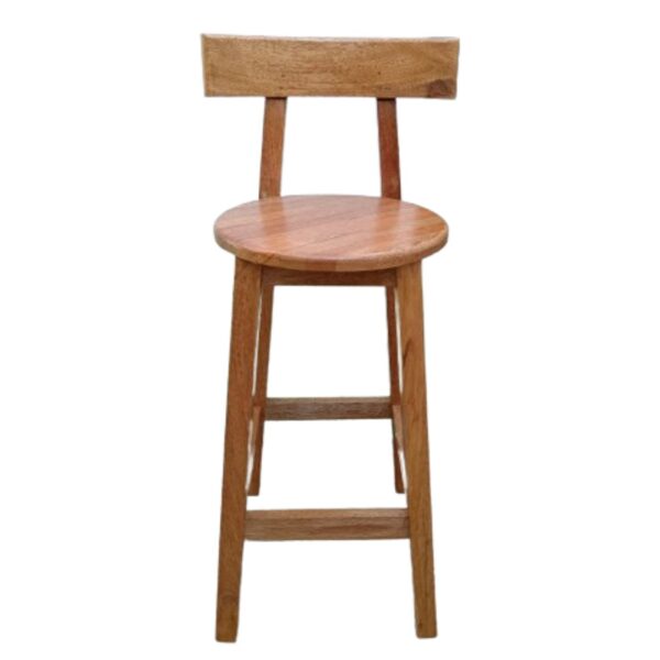 Silla bar alta de madera tornillo caramelo laqueada - Imagen 3