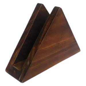 Servilletero En Madera  En Marron Triangular