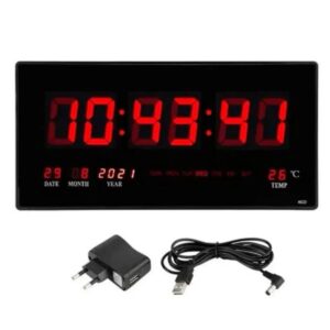 Reloj Digital Chico De Pared 36x15cm Calendari Caja Original