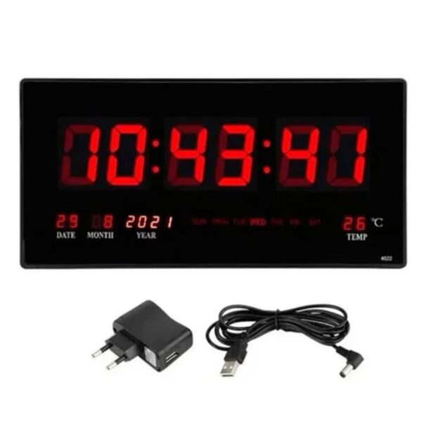 Reloj Digital Chico De Pared 36x15cm Calendari Caja Original