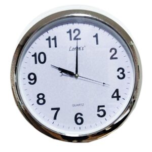 Reloj De Pared Analogico Redondo Mediano 40cm Plateado