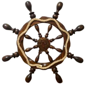 Timón De Barco Decorativo En Madera Grande 1 X 1 Mts