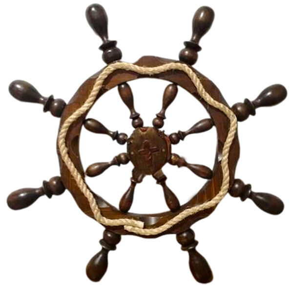 Timón De Barco Decorativo En Madera Grande 1 X 1 Mts