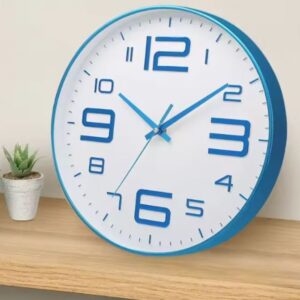Reloj de Pared Elegante Color Celeste 29cm – Ideal para Oficinas, Clínicas y Consultorios