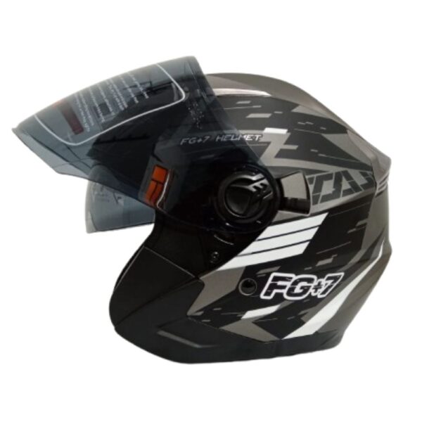 Casco de Moto Abierto Open Face Rea en Gris | Estilo y Seguridad / Talla L - Imagen 2