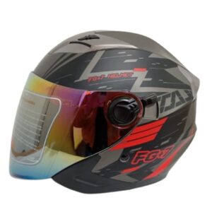 Casco de Moto Abierto Open Face Bacter en Rojo | Estilo y Seguridad / Talla L