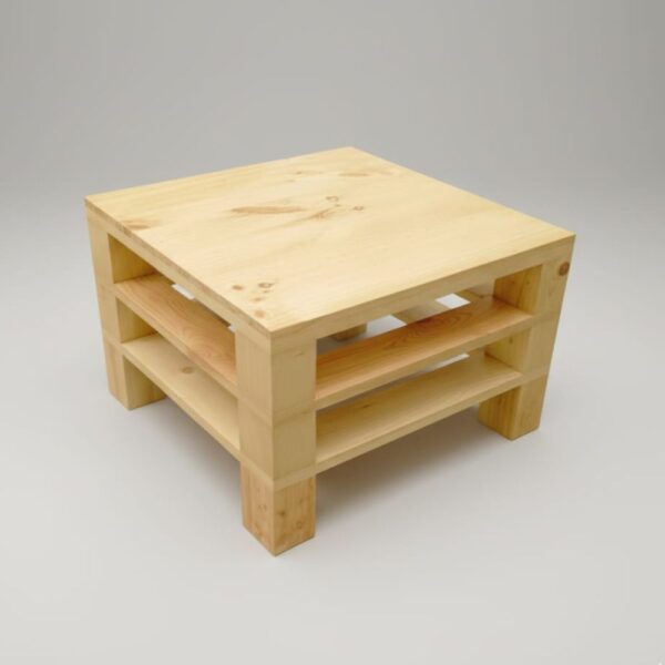 mesa de centro cuadrada en madera pino