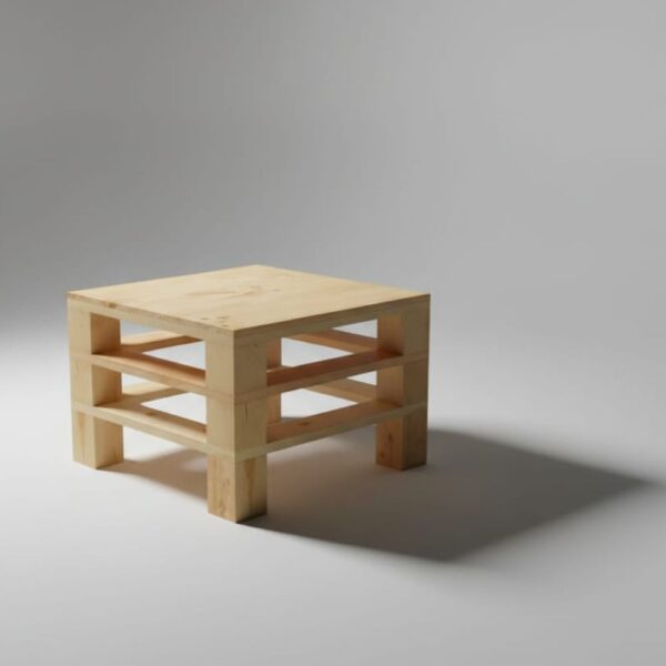 mesa de centro cuadrada en madera pino