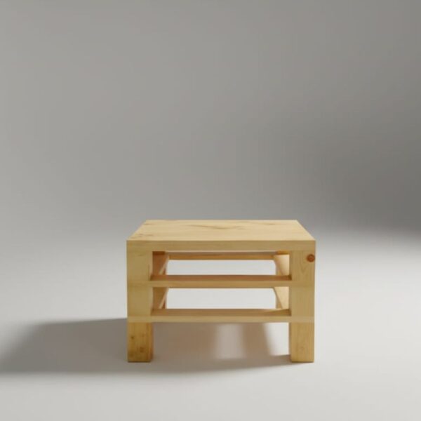 mesa de centro cuadrada en madera pino