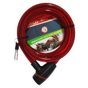 Cadena De Seguridad para motos o bicicletas 1.5Mts en acero Trenzado Rojo