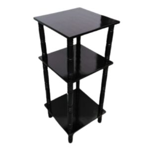 Mesa Lateral Alta Multiuso de Madera Color Negro 80 cm Organizador Decorativo