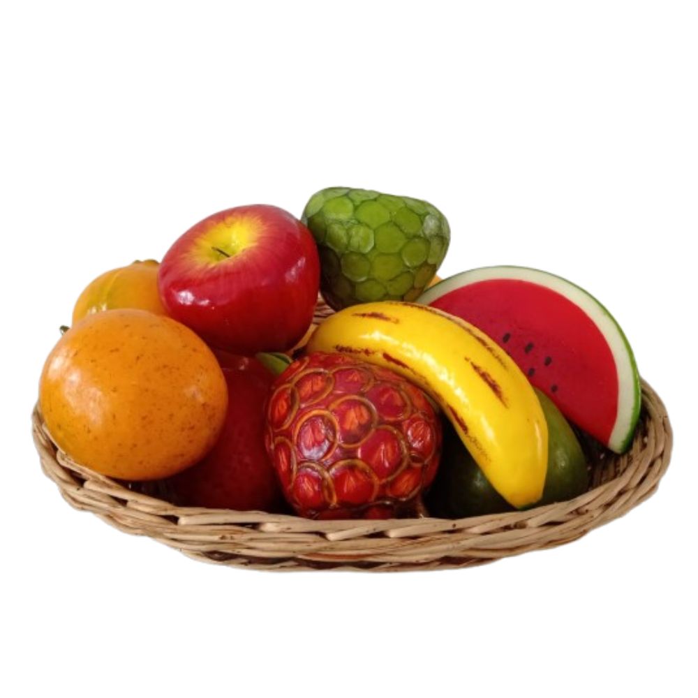 Canasta de 12 frutas decorativas - Imagen 3