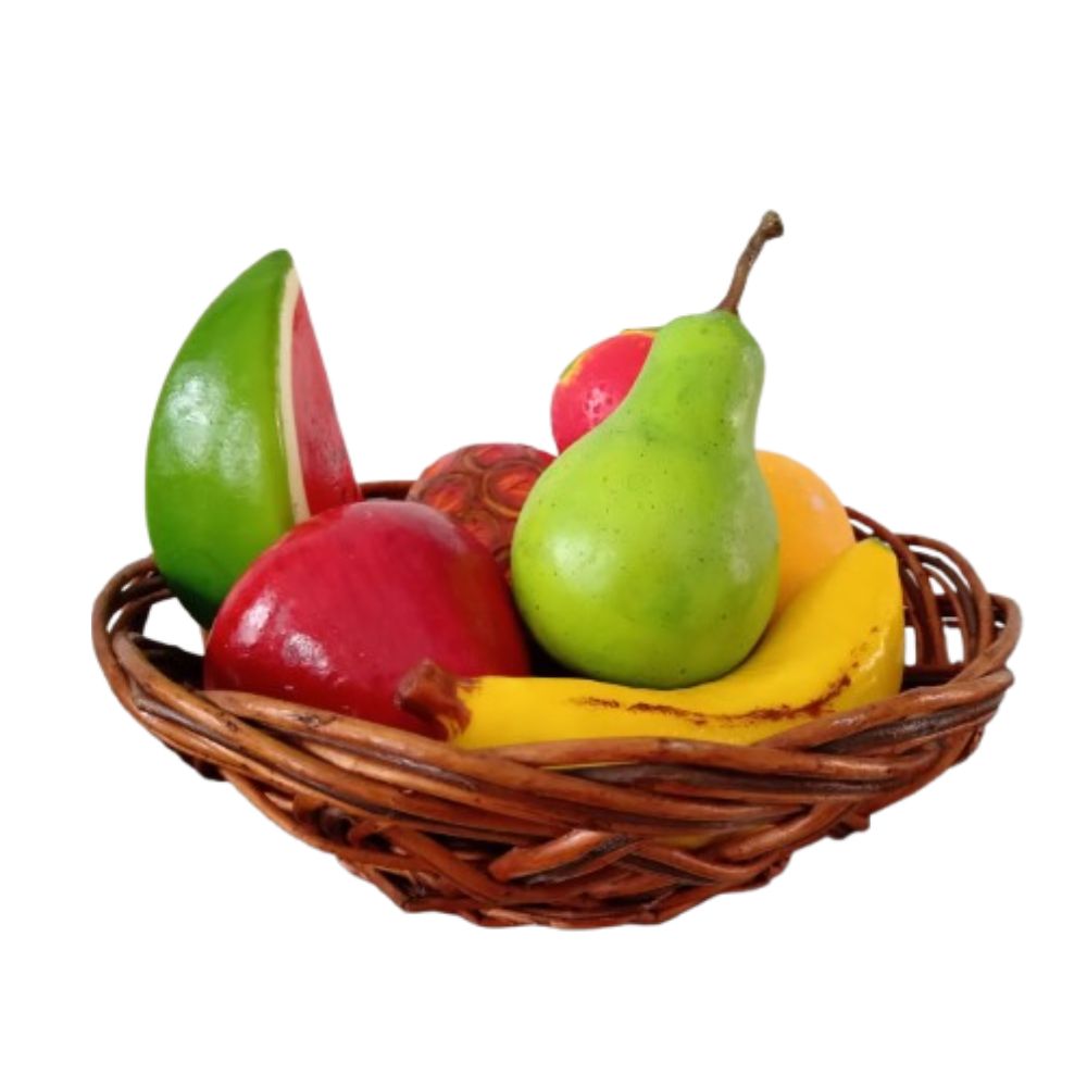 Canasta de 6 frutas decorativas - Imagen 3