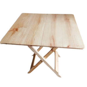 Mesa plegable en madera cuadrada natural 80x80cm