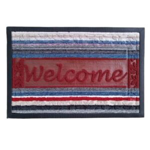 Tapete de Entrada Welcome Antideslizante 39x59 cm Decorativo Jebe y Lana