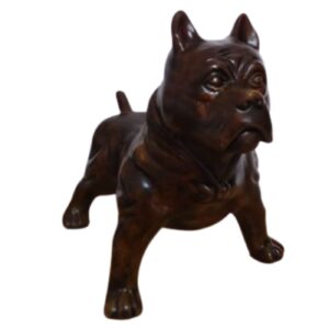 Adorno Decorativo de Cerámica Perro Berasbully Marrón Realista 34 cm