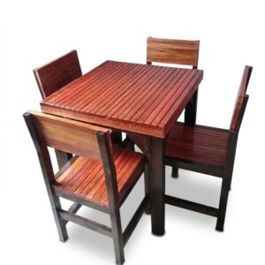 Juego de Comedor Barbacoa con Sillas en Madera Tornillo