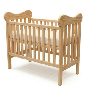 Colecho de Madera para Bebé con Colchón Incluido – Madera Pino Natural Ajustable a 3 Alturas