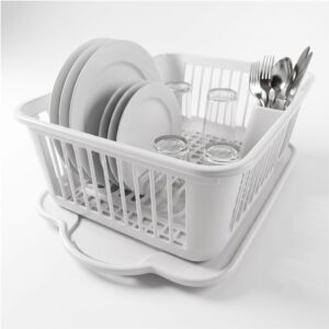 Escurridor de Platos para Cocina Blanco 47x35x19 cm Organizador de Vajilla