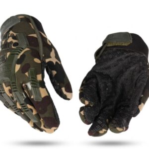 Guantes de Moto Tácticos Spencer Camuflados Militar – Protección en Nudillos y Pantalla Táctil