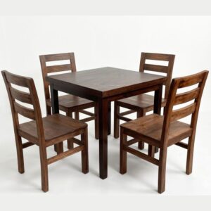 Juego Comedor Rústico Nermina 4 Sillas en Marrón | Asombroso Estilo y Comodidad para tu Hogar
