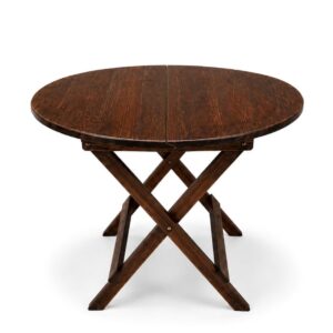 Mesa plegable Summer Plus en Marron Madera Pino Redonda – Ideal Exteriores y Camping