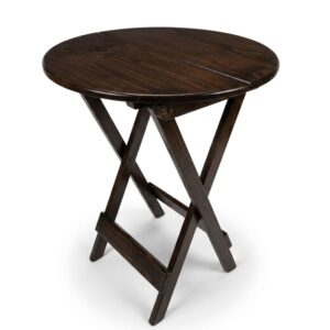 Mesa Plegable Summer en Madera Pino Redonda en Marron – Ideal Exteriores y Camping