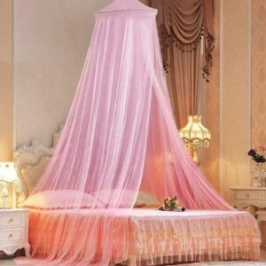 Mosquitero Redondo Rosado para Cama de 2 Plazas – Protección contra Insectos