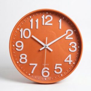 Reloj de Pared Angola Naranja Circular de 30 cm | Decoración Moderna para Hogar u Oficina