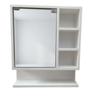repisa de baño con espejo