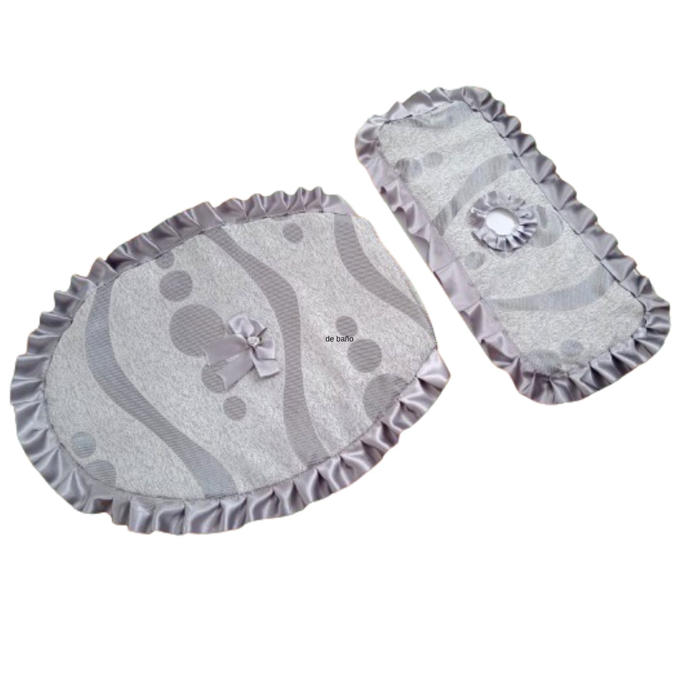 Juego de Fundas Gris para Inodoro Acolchadas Elásticas Decorativas Lavables para Baño